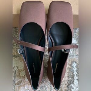 Reformation Brown Mary Jane Flats